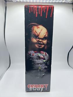 15 Childs Play Mega Scale Chucky Mezco Scarred Face Talking Doll Box Wear Works