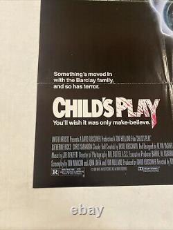 1988 CHILD'S PLAY ORIGINAL ONE SHEET US THEATRICAL MOVIE POSTER 27x40 CHUCKY