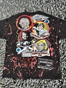 Backstock Co Childs Play 2 Chucky T Shirt AOP Movie Blockbuster Promo Bootleg