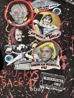 Backstock Co Childs Play 2 Chucky T Shirt AOP Movie Blockbuster Promo Bootleg
