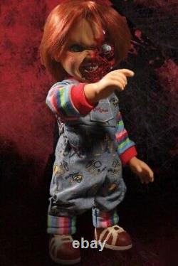 CHILD PLAY 3 SOUND FIGURES CHUCKY PIZZA FACE 38 cm MEZCO DISPOSO