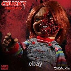 CHILD PLAY 3 SOUND FIGURES CHUCKY PIZZA FACE 38 cm MEZCO DISPOSO