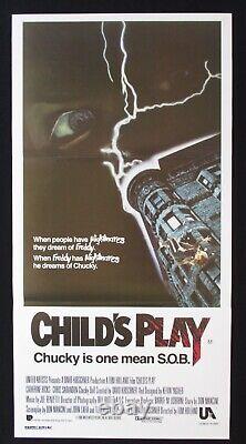 CHILD'S PLAY 1 & 2 Original Australian daybill movie posters Chucky doll horror