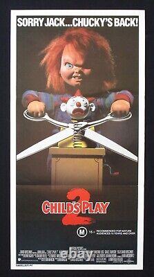 CHILD'S PLAY 1 & 2 Original Australian daybill movie posters Chucky doll horror