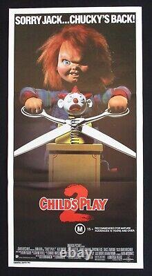 CHILD'S PLAY 1 & 2 Original Australian daybill movie posters Chucky doll horror