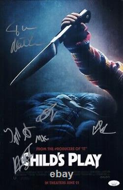 CHILD'S PLAY (2019) Cast X6 Signed 11x17 Photo CHUCKY Autograph JSA COA Cert