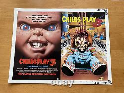 CHILD'S PLAY 3 #1,2,3 ART original cover proof set CHUCKY DOLL horror movie 1991