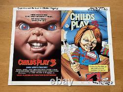 CHILD'S PLAY 3 #1,2,3 ART original cover proof set CHUCKY DOLL horror movie 1991