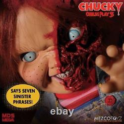 Child's Play 3 Chucky Pizza Face 15 Talking Action Figure Mezco (78020)