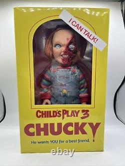 Child's Play 3 NEW Sealed Mezco Talking Pizza Face Chucky 15 Inch Mega Figure