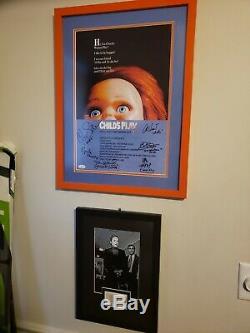 Child's Play Autographed Chucky Good Guy Doll 17X22.5 Framed Poster with JSA LOA