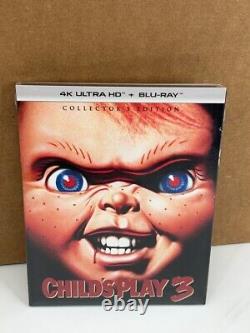 Child's Play Chucky 1-3 4K UHD Blu-ray 2 Alt Slipcovers 5 Posters Scream Factory