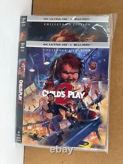 Child's Play Chucky 1-3 4K UHD Blu-ray 2 Alt Slipcovers 5 Posters Scream Factory