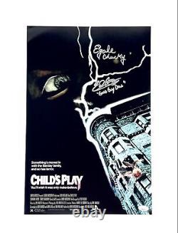 Child s Play Chucky Cast Signed 12x18 Movie Poster JSA COA Ed Gale Edan Gross