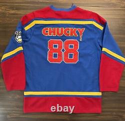 Child's Play Chucky Hockey Jersey BoxLunch Exclusive Large Blue Red #88 RARE