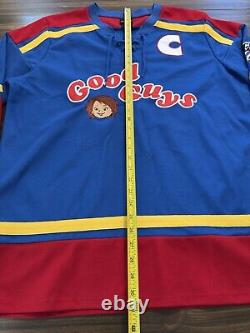 Child's Play Chucky Hockey Jersey BoxLunch Exclusive Large Blue Red #88 RARE