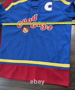 Child's Play Chucky Hockey Jersey BoxLunch Exclusive Large Blue Red #88 RARE