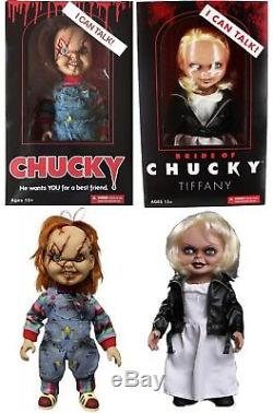 Child's Play Chucky & Tiffany Talking Mega Scale Doll with Sound 15 Mezco Set