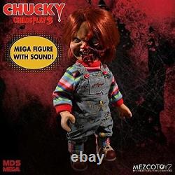 Child's Play Mezco 3 MDS Mega Talking Pizza Face Chucky Standard