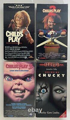 Child's Play VHS Lot 80s Horror Set of 1-4 Chucky 1 2 3 Bride of Originals