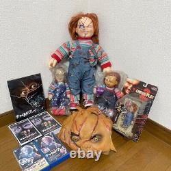 Child's Play doll figure Chucky Video pamphlet and headwear collection