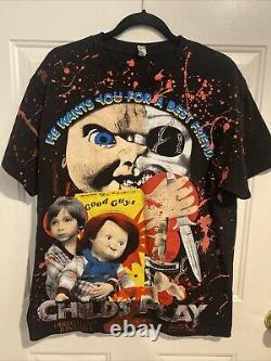 Childs Play 2 Chucky Movie Promo Backstock Alstyle Tag All Over Print Size Large