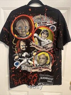 Childs Play 2 Chucky Movie Promo Backstock Alstyle Tag All Over Print Size Large