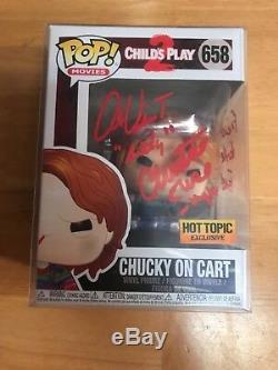 Childs Play 2 Chucky on Cart HT Exclusive Dual SIGNED Funko Pop Andy Kyle JSA