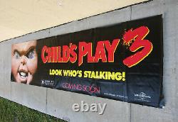 Childs Play 3 1991 Promo Movie Vinyl Banner Chucky Rare 10ft Long 2ft high VGC