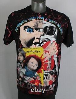 Childs Play Chucky All Over Print Backstock Co Bootleg Parking Lot Shirt L