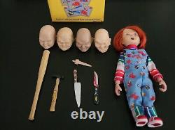 Childs Play Chucky Custom Head Set & Neca Retro Chucky Figure Caine Productions