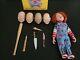 Childs Play Chucky Custom Head Set & Neca Retro Chucky Figure Caine Productions