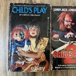 Childs Play Chucky Vintage 80s 90s Horror Scary Book Lot 3 Pc Movie Paperback
