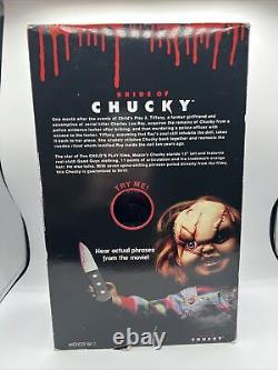Childs Play Mega Scale 15 Chucky Mezco Scarred Face Talking Doll Box Wear Talks