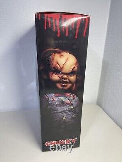 Childs Play Mega Scale 15 Chucky Mezco Scarred Face Talking Doll Works