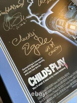 Childs Play Multi Cast Signed (6) Fujicolour Colour Photo 1988 Framed COA Chucky