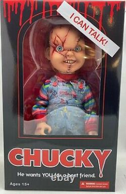 Chucky Action Figure 15 Childs Play Talking SCARRED Chucky Doll Mezco Toys