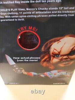 Chucky Action Figure 15 Childs Play Talking Scarred Chucky Doll Mezco Toys