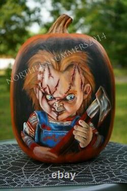 Chucky Child's Play Hand Painted Faux Pumpkin Horror Halloween Prop Decoration