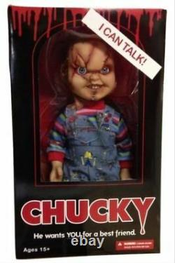 Chucky Doll Talking Child's Play Scarred 15 Mezco Mega Scale with Sound Prop