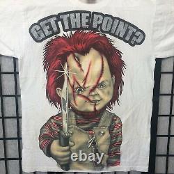 Chucky Get the point Childs play Rare vintage shirt XL Horror pre-owned