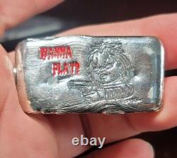 Chucky Halloween Childs Play Enameled Poured 3oz. 999 Silver Art Bar Horror CPS