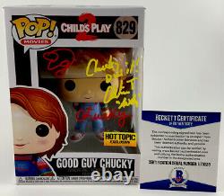 Ed Gale Alex Vincent Dual Signed Childs Play Good Guys Chucky Funko POP Beckett