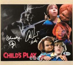 Ed Gale & Alex Vincent signed Chucky Child's Play 8x10 photo Beckett BAS COA