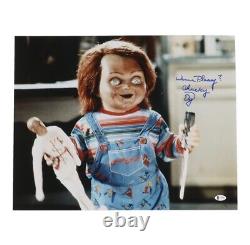 Ed Gale Signed Chucky 16x20 Photo Inscribed Wanna Play Beckett Authentic