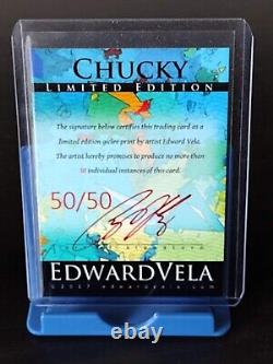 F23 CHUCKY #1 Childs Play ACEO Art Card Edward Vela Signed 50/50