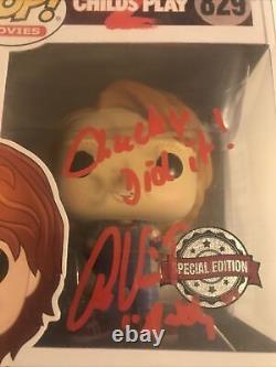 FUNKO POP! Chucky Childs Play 2 829 EXCLUSIVE Signed By Alex Vincent