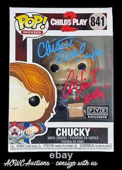 Funko POP Childs Play Chucky Signed by Alex Vincent & Christine Elise JSA