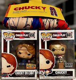 Funko Pop HORROR CHILD'S PLAY Lot 8, 3 CHUCKY EXCLUSIVES/VAULTED CUSTOM withCASES