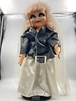 HUGE 24in Bride Of Chucky TIFFANY DOLL Halloween SPENCERS withTalking Stand